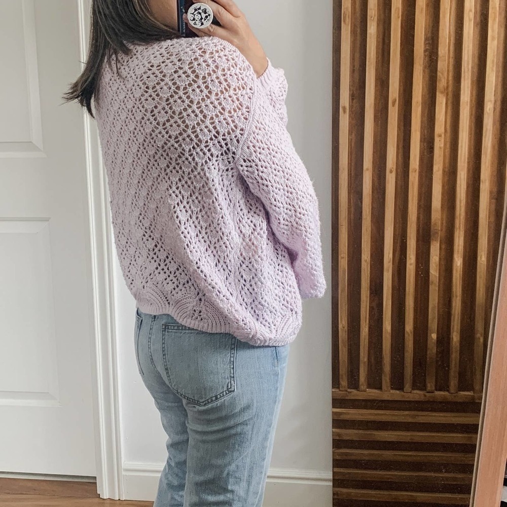 Jessica Simpson Flouncy Knit Open Cardigan. Size M - Picture 4 of 10